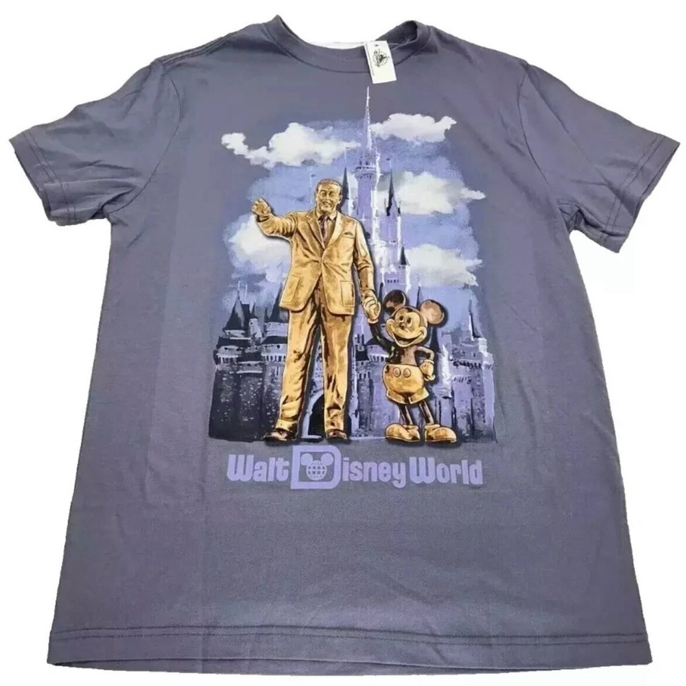 NWT Partners Statue Castle Mickey Mouse & Walt Disney Shirt World 2024 Size S